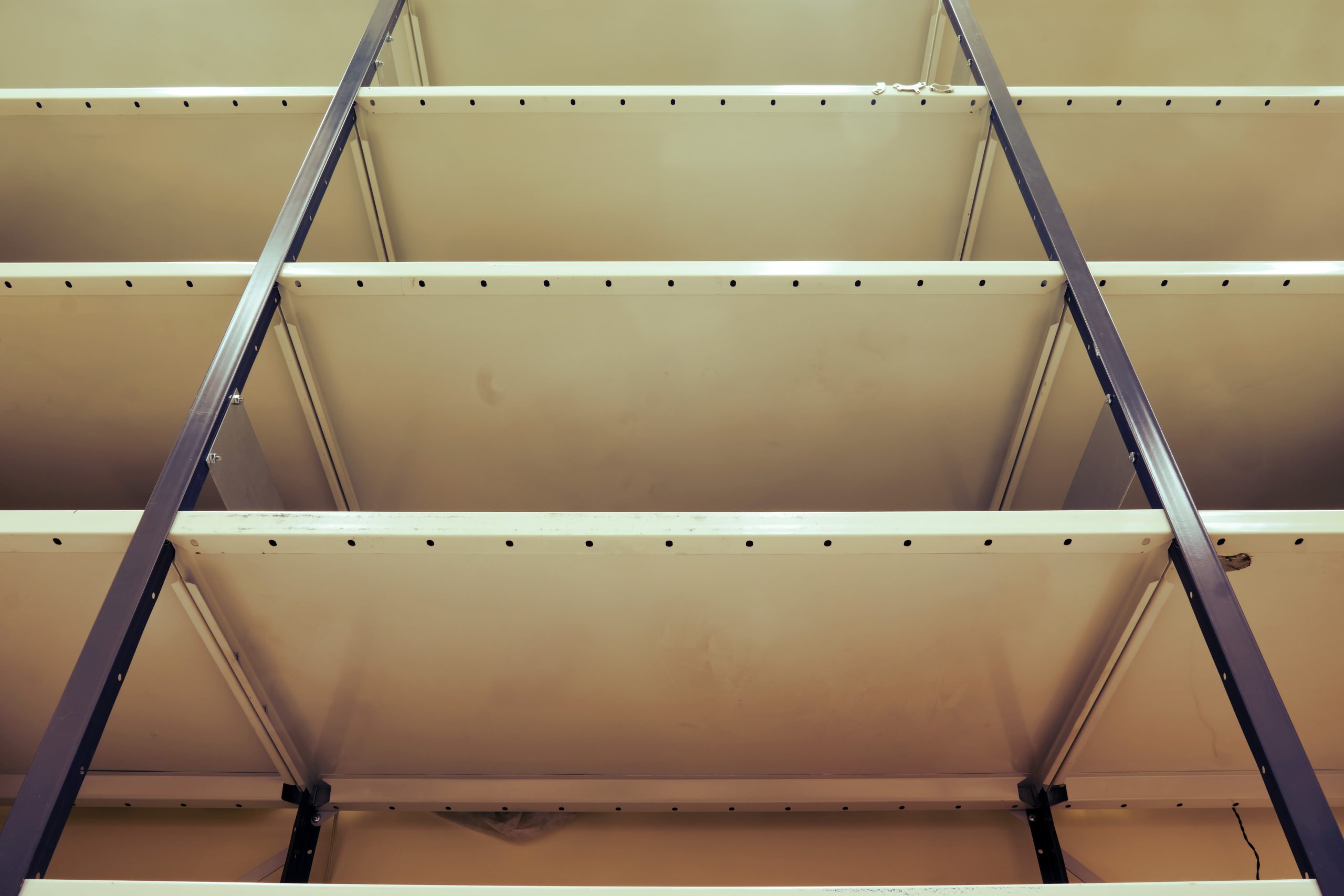 Open style shelving rack storage