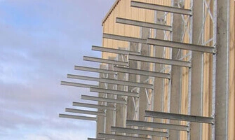 Cantilever racking in powder-coated and galvanized finishes